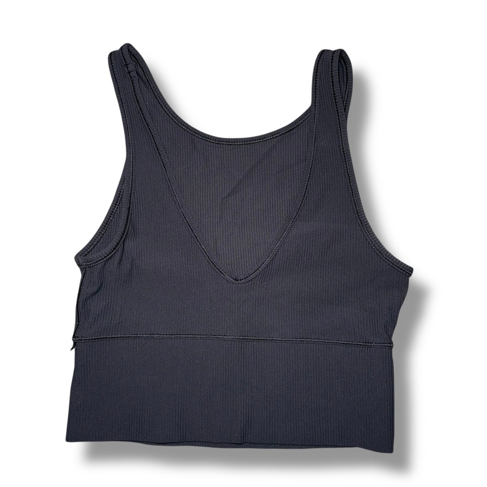 Lululemon Power Pivot Ribbed Crop Tank Black Size 6‎ - Picture 3 of 5